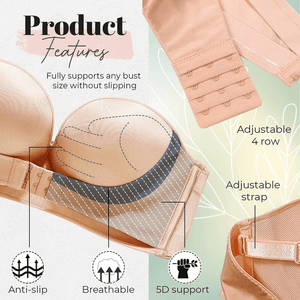 Luxy™ Organic Cotton Strapless Front Buckle Bra